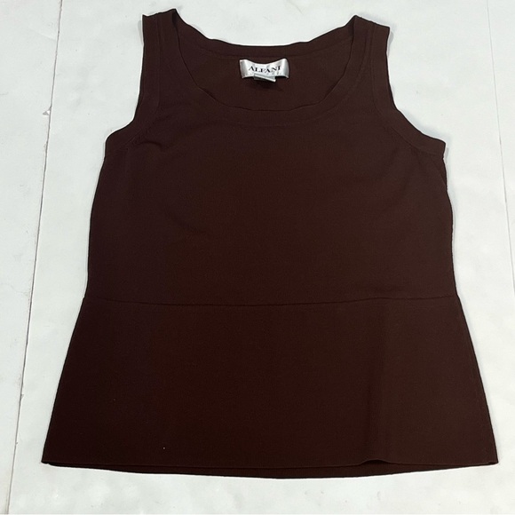 Vintage Alfani Rayon And Nylon Brown Tank Top Shirt Size Women Size Medium - Picture 1 of 11